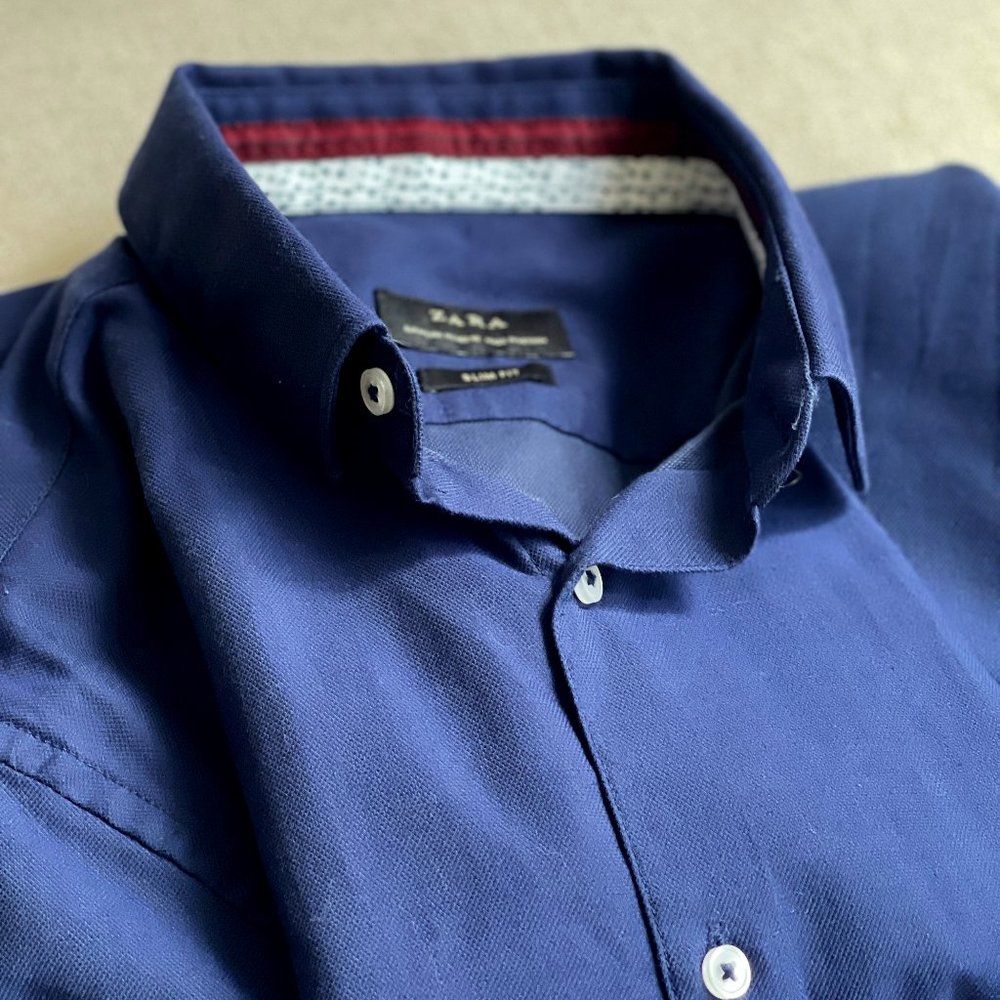 Zara Slim Fit Blue Button Down